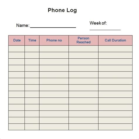 10+ Phone log Templates Word Excel PDF Formats