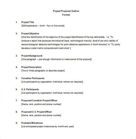 10+ Project Outline Templates Word PDF Word Excel Formats