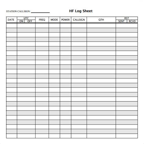 10+ Sample Log Sheets Sample Templates