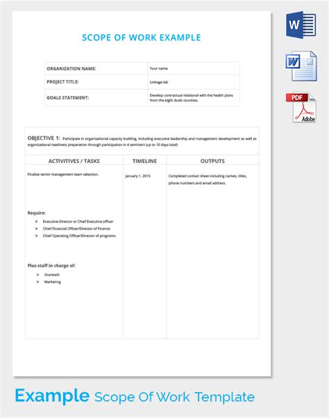 10+ Sample Scope Of Work Template SampleTemplatess SampleTemplatess