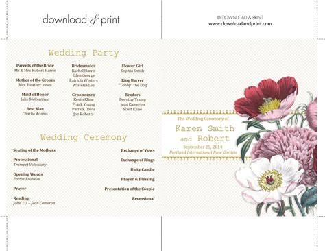 10+ Wedding Program Templates Free Sample, Example, Format Free
