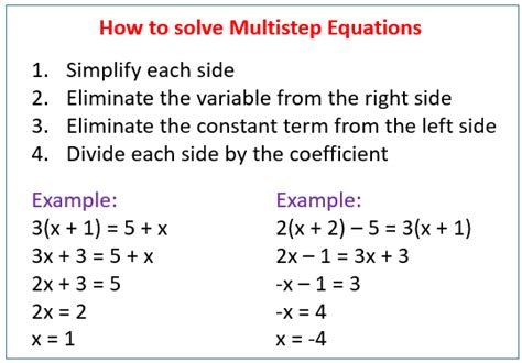 10 1 2 Solving Multi Step Equations Mathematics Multi Step Math Equations - Multi Step Math Equations