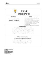 10 Activity 2 IDEA Builder GE IDEA BUILDER Key Idea Design thinking