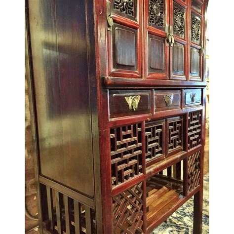 10 Antique Chinese Carved Cabinets For Sale