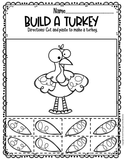 10 Best Printable Thanksgiving Turkey Worksheets - printablee.com