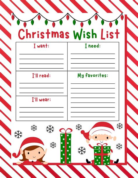 10 Best Santa Christmas Wish List Printable PDF for Free at Printablee