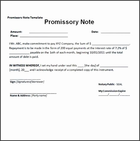 10 Blank Promissory Note Template SampleTemplatess SampleTemplatess