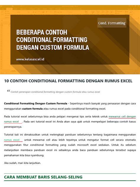 10 Contoh Conditional Formatting Dengan Rumus Excel - wintechmobiles.com