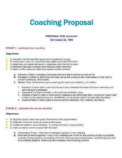 10 Coaching Proposal Examples Samples In Pdf Examples