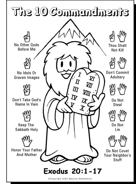 10 Commandments Coloring Pages