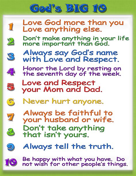 10 Commandments Printables