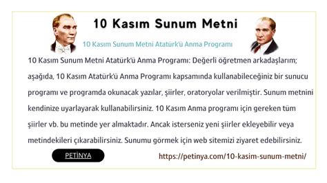 10 Kasım Sunum Programı.