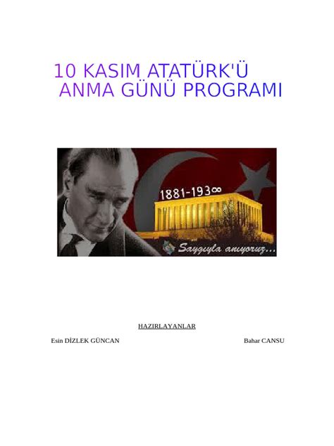 10 KasYm AtatYrkY Anma ProgramY PDF Scribd.