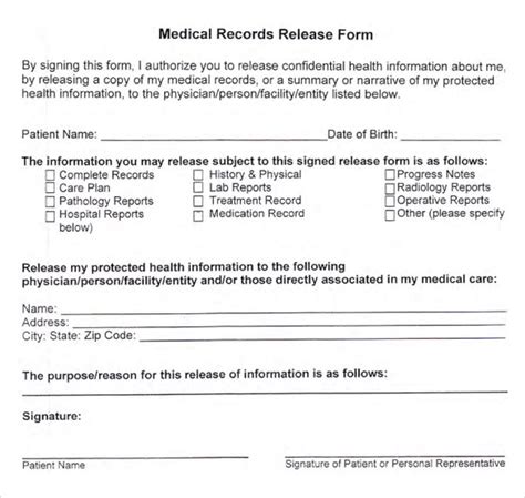 10 Medical Records Release Forms to Download Sample Templates