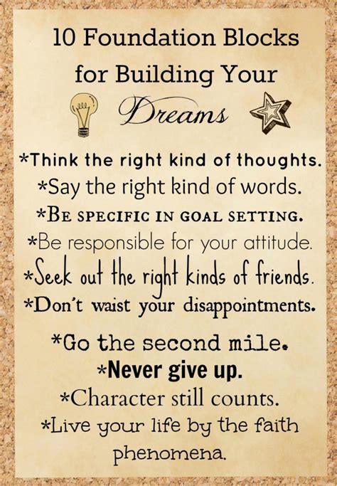 10 Principles to Build a Foundation for Your Dreams
