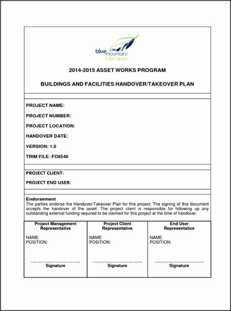 10 Project Handover Template SampleTemplatess SampleTemplatess