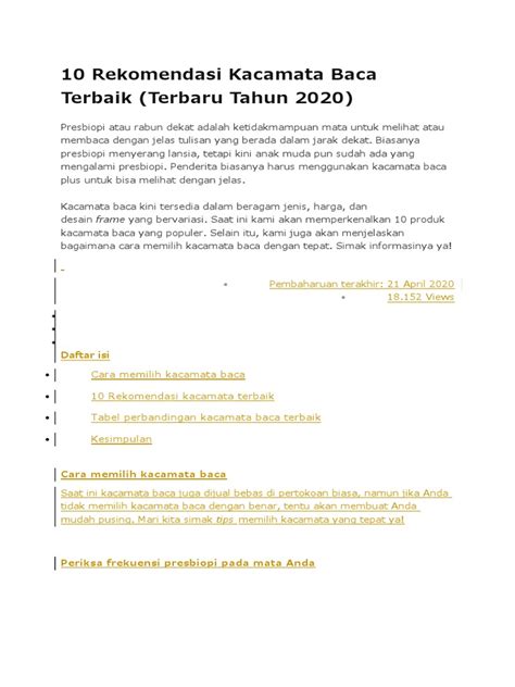10 Rekomendasi Kacamata Baca Terbaik - KASKUS - wintechmobiles.com