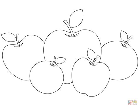 10 Red Apples Coloring Page Coloring Pages