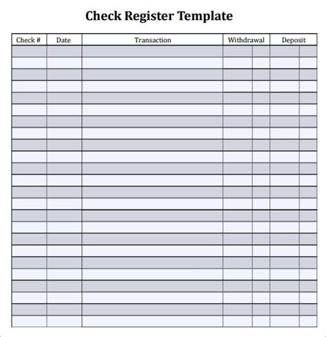 10 Sample Check Register Templates to Download Sample Templates