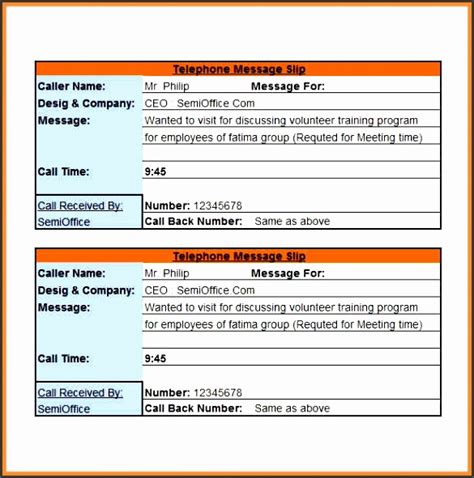 10 Telephone Message Sample SampleTemplatess SampleTemplatess