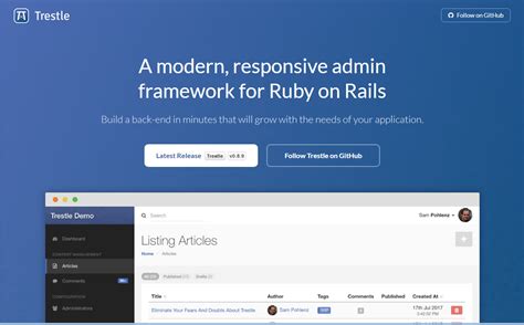 10 Top Ruby On Rails Admin Template For 2021