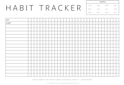 10 Useful Free Habit Tracker Printable Templates Utemplates