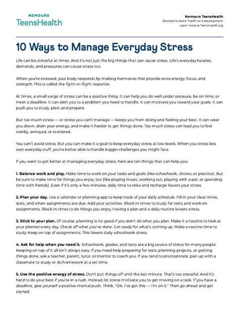 10 Ways to Manage Everyday Stress (for Teens) - wintechmobiles.com