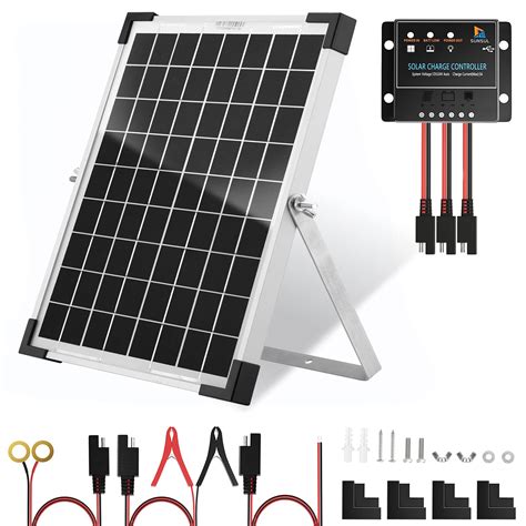 10 Watt Solar Panel Kit Powered Charger, 12V Waterproof Solar …