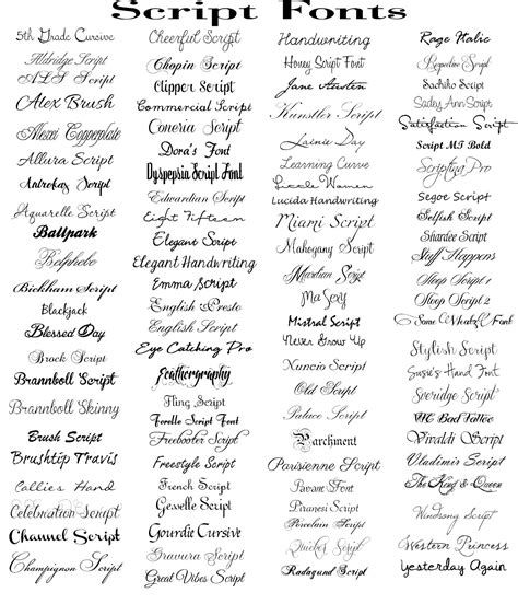 10 Word Script Fonts Images Script Fonts Word, Fancy Cursive Fonts