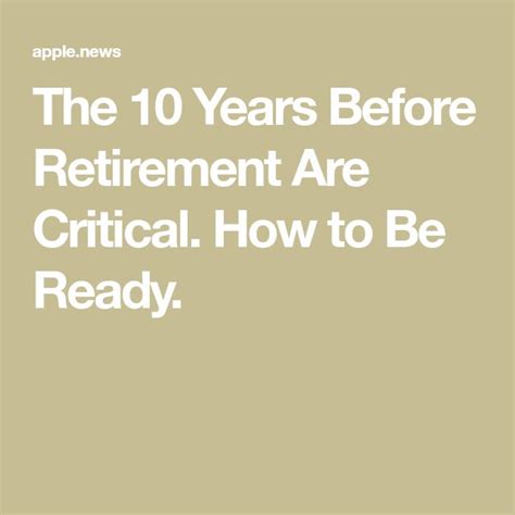 10 Years to Retirement How to Get Ready