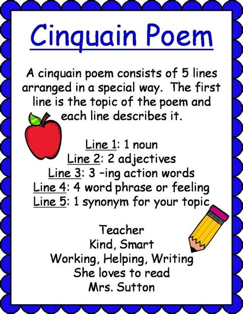 10 Best Cinquains Poems For Kids And How Writing A Cinquain - Writing A Cinquain