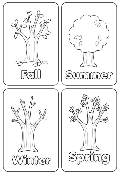 10 Best Seasons Preschool Coloring Pages Printables Seasons Chart For Preschool - Seasons Chart For Preschool