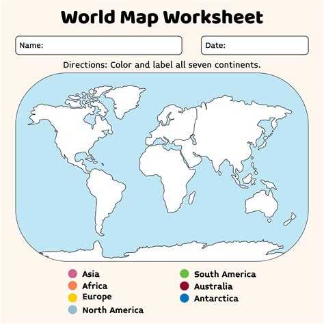 10 Best World Map Worksheet Printable Pdf For World Map Worksheet - World Map Worksheet