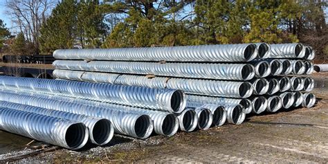 10 culvert pipe. 6 in. x 100 ft. Singlewall Perforated Drain Pipe. Add to Cart. Compare. More Options Available $ 229. 00 ($ 2.29 /ft.) (1162) Model# 6510100. 6 in. x 100 ft. Singlewall Solid Drain Pipe. Add to Cart. Compare. 0/0. Related Searches. sewer pipe. 4 in pvc pipe. drainage pipe. corrugated drain pipe. 