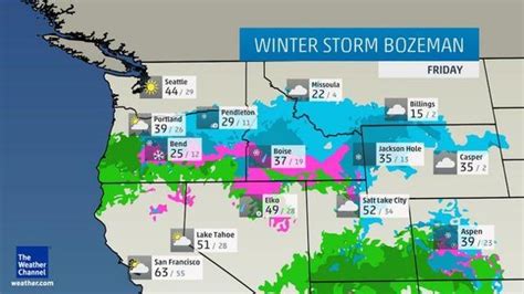 BOZEMAN, MONTANA (MT) 59718 local weather forecast and current conditions, radar, satellite loops, severe weather warnings, long range forecast. ... 10-Day model forecast maps 2023 Hurricanes: BOZEMAN, MT 59718 Weather Forecast: Snowfall Forecast pages Snow Depth pages: ISSUED 1015 AM MDT Tue Sep 13 2022: REST OF TODAY Mostly cloudy. Haze .... 