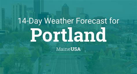 Portland ME This Afternoon Slight Chance Showers High: 63 °F Tonight Mostly Cloudy Low: 46 °F Wednesday Partly Sunny High: 62 °F Wednesday Night Partly Cloudy Low: 49 °F Thursday Mostly Sunny High: 63 °F Thursday Night Partly Cloudy. 