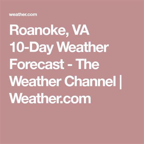 Point Forecast: Roanoke VA Similar City Names. 37.27°N 79.95°W (Elev. 997 ft) Last Update: 6:01 pm EDT Oct 8, 2023. Forecast Valid: 6pm EDT Oct 8, 2023-6pm EDT Oct 15, 2023. Forecast Discussion.. 