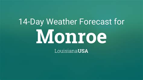 Be prepared with the most accurate 10-day forecast for Monroe, LA with highs, lows, chance of precipitation from The Weather Channel and Weather.com. 