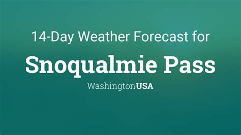 10 day forecast snoqualmie pass. Things To Know About 10 day forecast snoqualmie pass. 