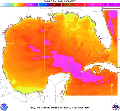 Offshore marine forecasts broken out by area, for waters in the Gulf of Mexico