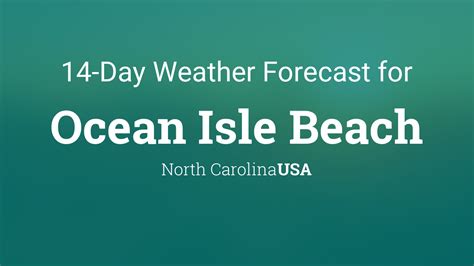 Be prepared with the most accurate 10-day forecast for Ocean Isle Beach, NC with highs, lows, chance of precipitation from The Weather Channel and Weather.com. 