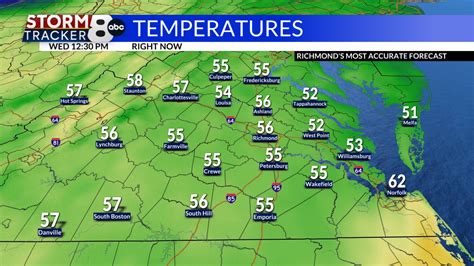 Get the latest hourly and 8-day forecast for Richmond, Central Virginia, Williamsburg, Fredericksburg and surrounding communities. See the VA forecast at 8News.. 