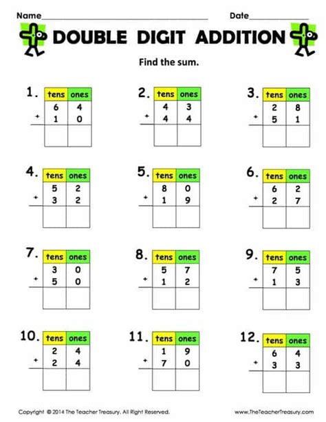 10 Double Digit Addition Worksheets With Regrouping Thoughtco Math Worksheets Double Digit Addition - Math Worksheets Double Digit Addition