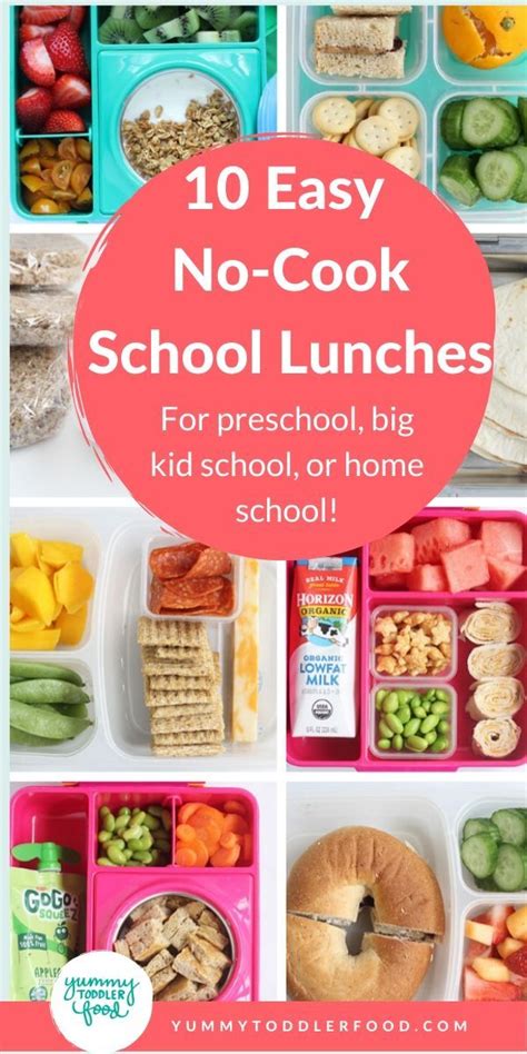 10 Easy No Cook School Lunch Ideas Yummy Kindergarten Lunches - Kindergarten Lunches