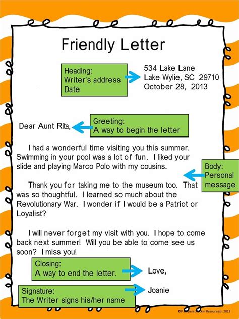 10 Engaging Friendly Letter Topics For Grade 4 Friendly Letter Template For 3rd Grade - Friendly Letter Template For 3rd Grade