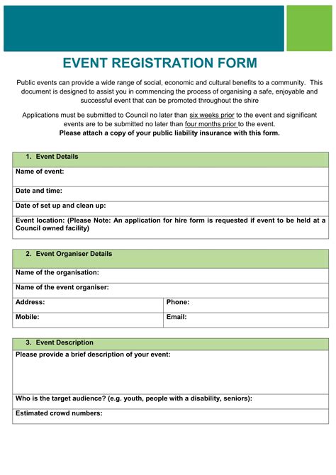 10 event Registration form Template Excel SampleTemplatess