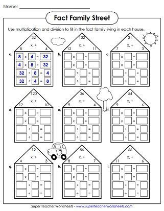 10 Fact Family Worksheets Multiplication Addition Math Fact Family Worksheets - Math Fact Family Worksheets
