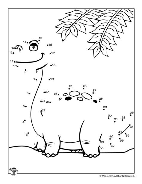 10 Free Printable Dinosaur Dot To Dot Pages Dinosaur Dot To Dot 1 100 - Dinosaur Dot To Dot 1 100