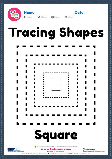 10 Free Square Shape Worksheets For Preschoolers Easy  Preschool Worksheet Squares - [preschool Worksheet Squares