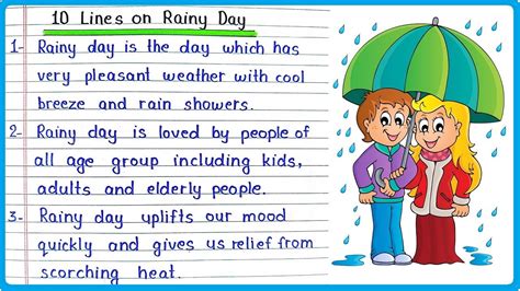 10 Lines Essay On Rainy Day Worksheets Buddy Lines On Rainy Season For Nursery - Lines On Rainy Season For Nursery